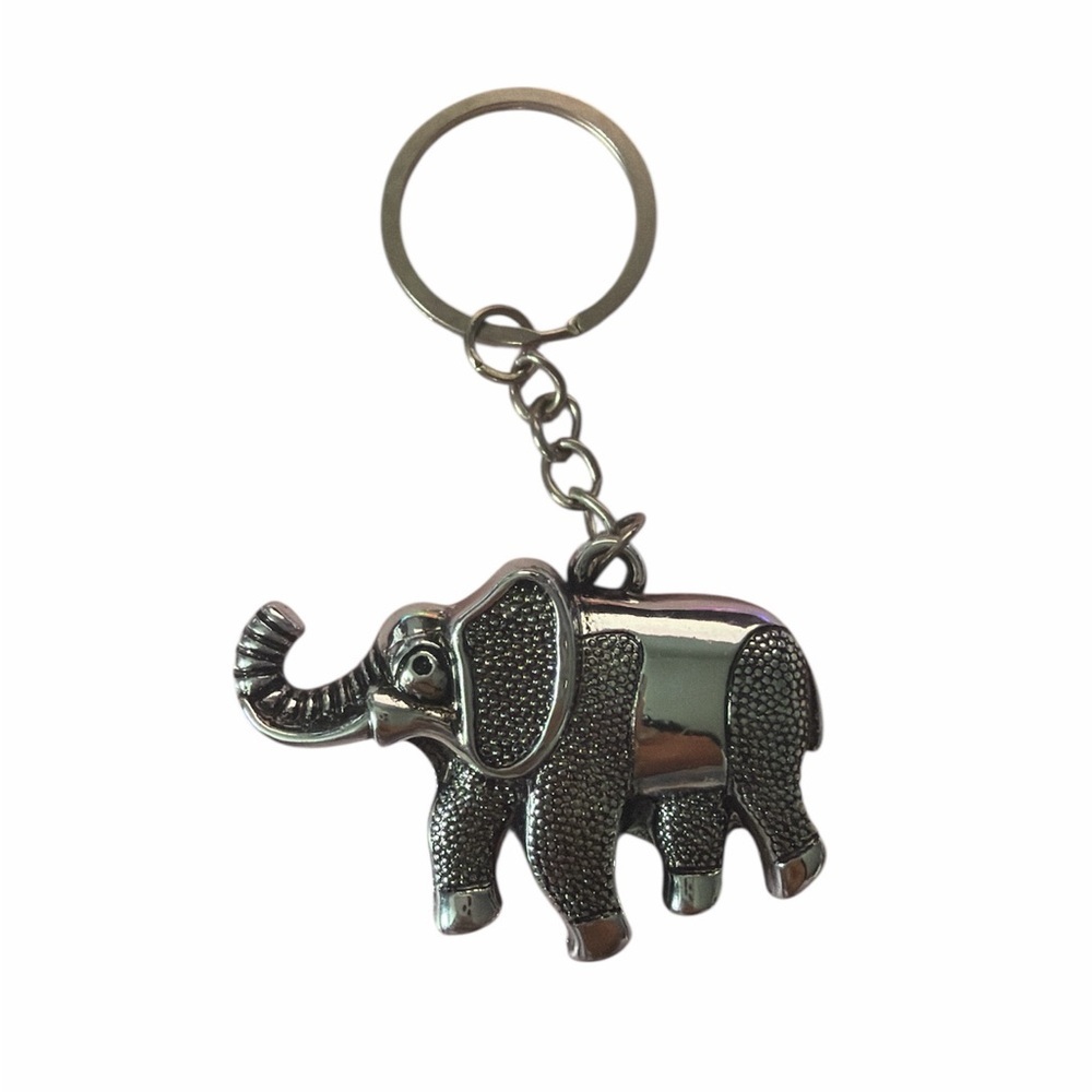 Silver Elephant Keychain